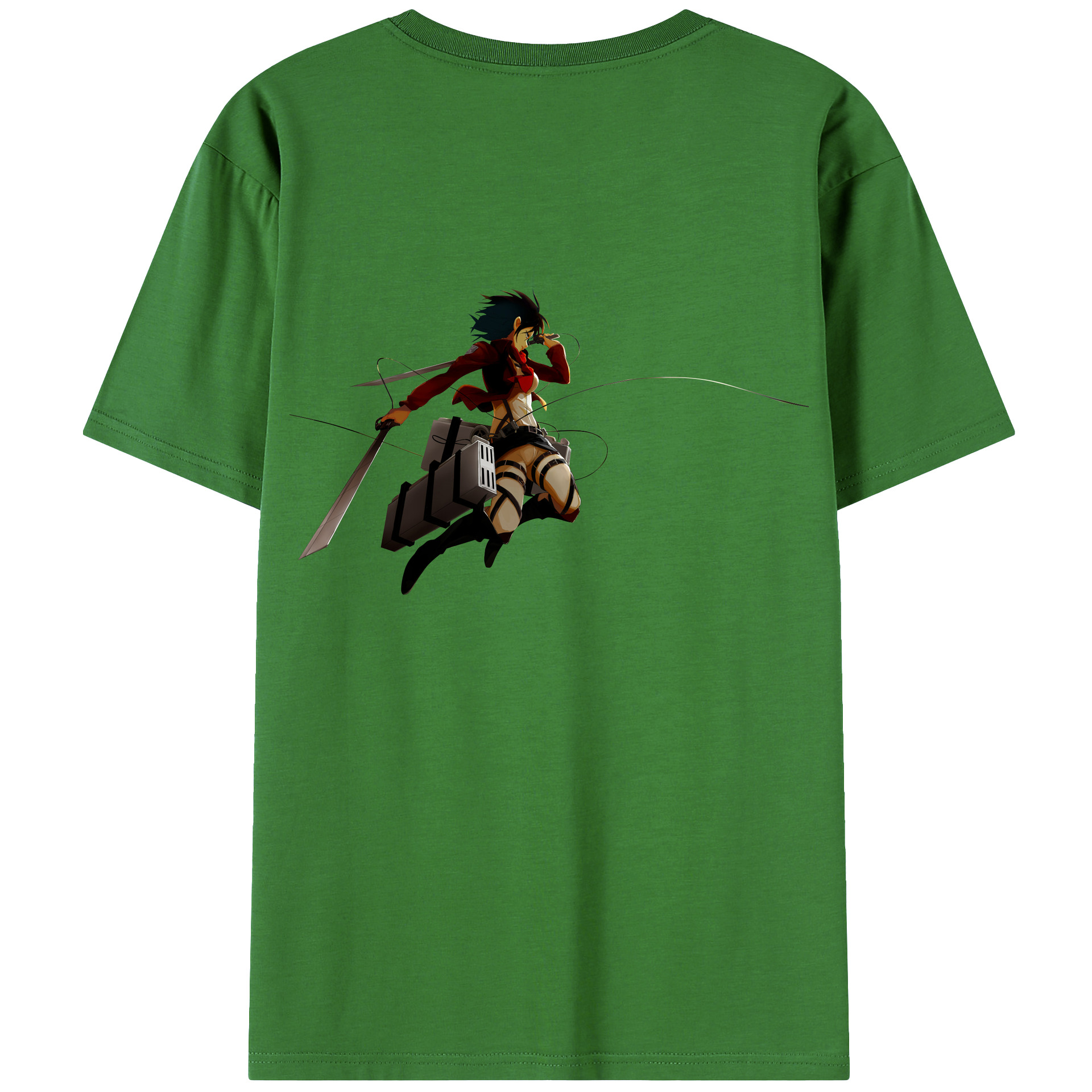 （画像用） 進撃の巨人 ミカサ·アッカーマン Attack on Titan Mikasa Ackerman レディース半袖Tシャツ(バックプリント)